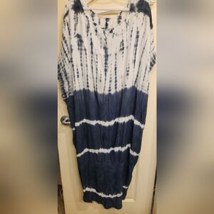 Tie dye cover up, high low hem , very long and roomy